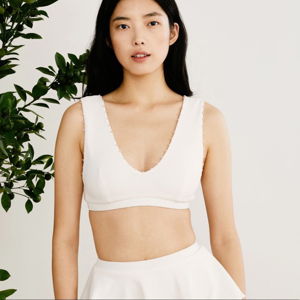 Marysia Gramercy Top in coconut (white). Size xs
